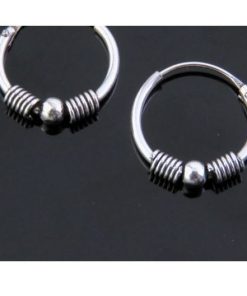 Aros Con Bola Plata Bali 14 mm