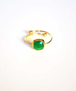 Anillo acero verde – ajustable