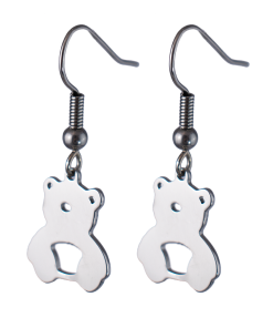Alternative view of Pendientes Oso Panda de Acero Inoxidable