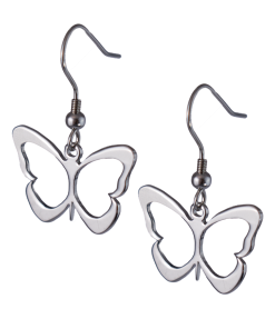 Alternative view of Pendientes Mariposa Laura de Acero Inoxidable