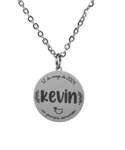 Medallita Personalizada para Comunión de Acero Inoxidable
